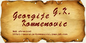 Georgije Komnenović vizit kartica